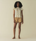 YVIE TOP -- GOLD FROLICKING FLORAL