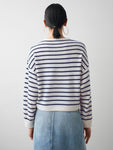 Cashmere Drop Shoulder Striped Sweater