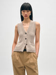 Cotton Linen Ribbed Waistcoat