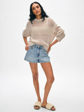 Cashmere Marled Mesh Crewneck