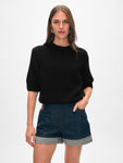 Cashmere Puff Sleeve Crewneck