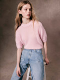 Cashmere Puff Sleeve Crewneck