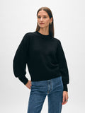 Cashmere Blouson Sleeve Crewneck