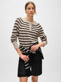 Cashmere Ribbed Striped Henley