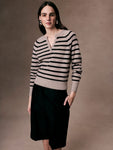 Cashmere Ribbed Striped Henley