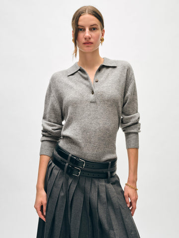 Cashmere Button Polo