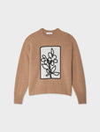 Cashmere Floral Appliqué Crewneck