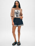 Cashmere Floral Appliqué Crewneck