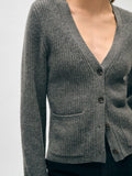 Cashmere Fluted Sleeve Cardigan