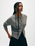 Merino Cashmere Crewneck Cardigan