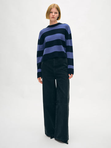 Cashmere Striped Crewneck