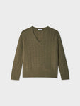 Cashmere Cable Knit V Neck