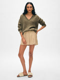 Cashmere Cable Knit V Neck