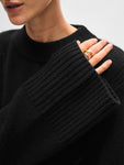 Merino Cashmere Waisted Crewneck