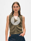 Cashmere Ribbed Button Vest