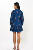 Long Sleeve Yoke Dress- Almay Blue