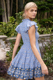 Smocked Flirty Short- Budapest Blue