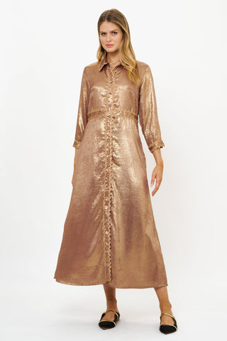 Shirt Dress Maxi- Cairo Gold