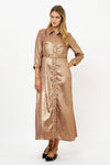 Shirt Dress Maxi- Cairo Gold