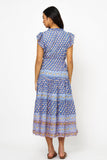 Cinched Flirty Midi- Clover Blue