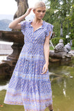 Cinched Flirty Midi- Clover Blue