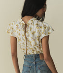 YVIE TOP -- GOLD FROLICKING FLORAL