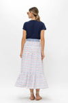 Button Front Skirt- Ellis Blue