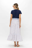 Button Front Skirt- Ellis Blue