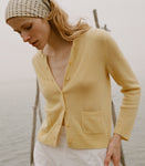 FREYA CASHMERE CARDIGAN -- LEMON CHIFFON