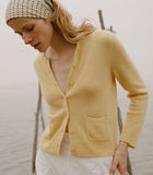 FREYA CASHMERE CARDIGAN -- LEMON CHIFFON