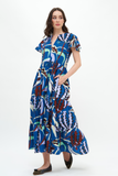 V-Neck Maxi- Fergana Blue