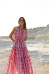 Cinched Flirty Midi- Goa Pink