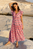 Cinched Flirty Midi- Goa Pink