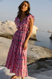 Cinched Flirty Midi- Goa Pink