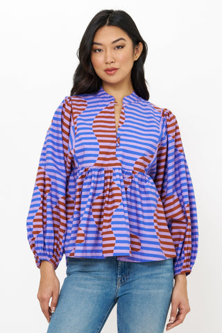 Mandarin Balloon Top- Haring Peri