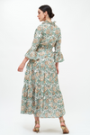 Ruffle Collar Bell Maxi- Hedera Green