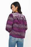 Embroidered Long Sleeve Top- Ikat Purple