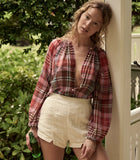 JANIS TOP -- FRANCINE PLAID