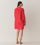 JORA LINEN DRESS -- SCARLET