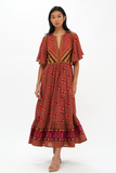 Flirty V-Neck Maxi- Lucknow Mocha