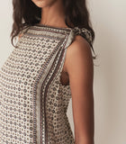 MALIA DRESS -- CREAM MONTMARTRE FOULARD