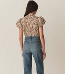 MILLIE TOP -- BLANC NARCISSUS FLORAL