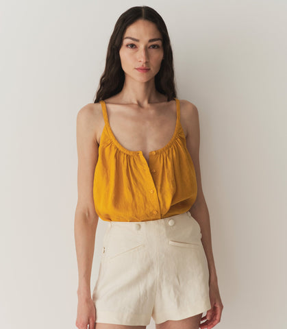 NALINA LINEN TOP -- SUNFLOWER