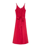 NEVITA LINEN DRESS -- SCARLET