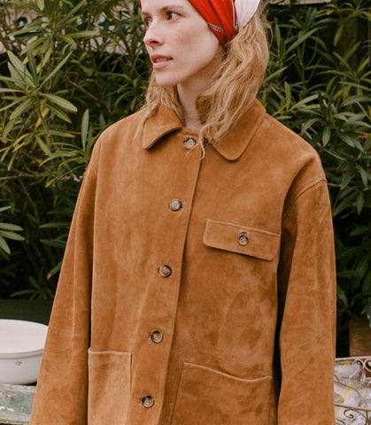 NOLAN SUEDE JACKET -- WILD CHICORY