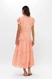 Cinched Flirty Midi- Playa Coral