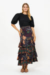 Ruffle Maxi Skirt- Turin Wine