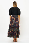 Ruffle Maxi Skirt- Turin Wine