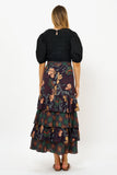 Ruffle Maxi Skirt- Turin Wine