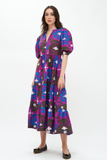 Puff Sleeve Maxi- Uzbek Magenta